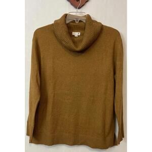SO Womens Medium Orange-Brown Mock Neck Pullover Tunic Knit Sweater! A4726